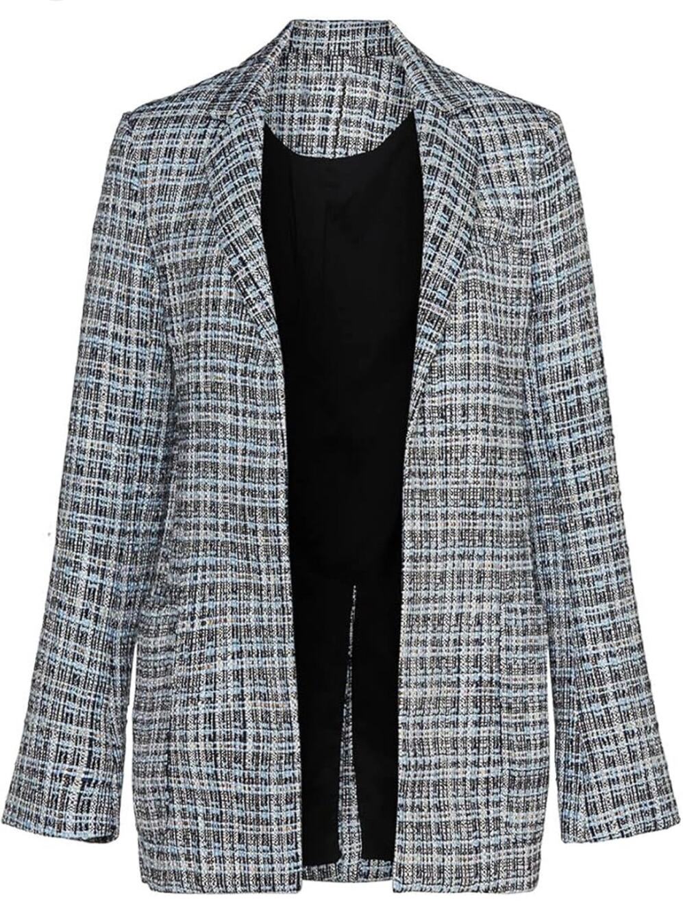 Adam Lippes Collection Tweed Plaid Blazer Jacket size 2